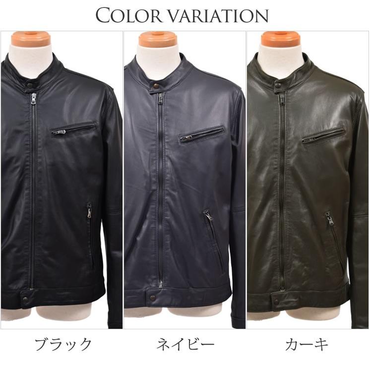 イタリア製 本革 ラム レザー メンズ ライダース ジャケット 本
