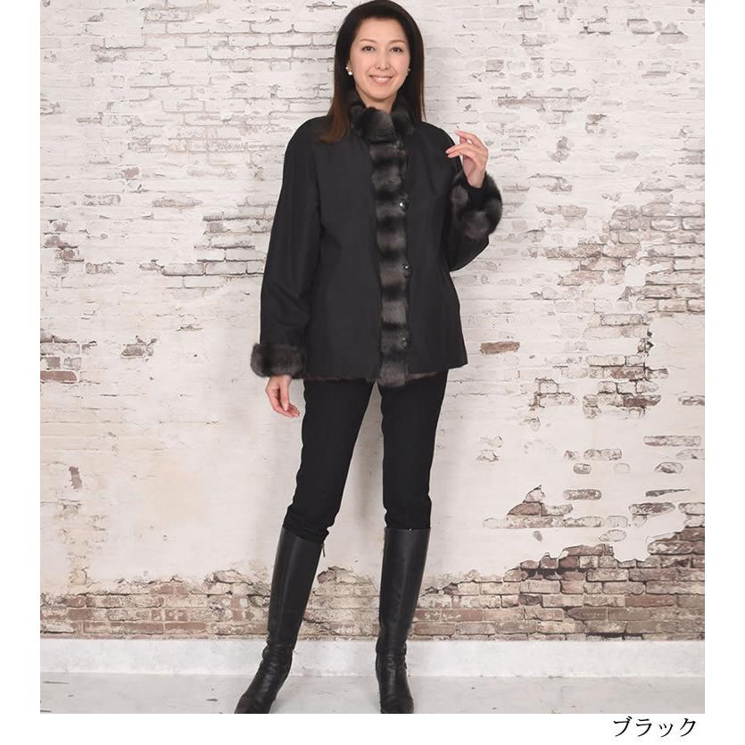 爆買 ファーコート ロシアンリス ファー ジャケット シルク