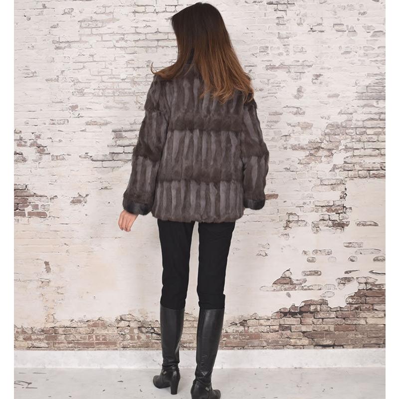 ファーコート ロシアンリス ファー ジャケット シルク リバーシブル