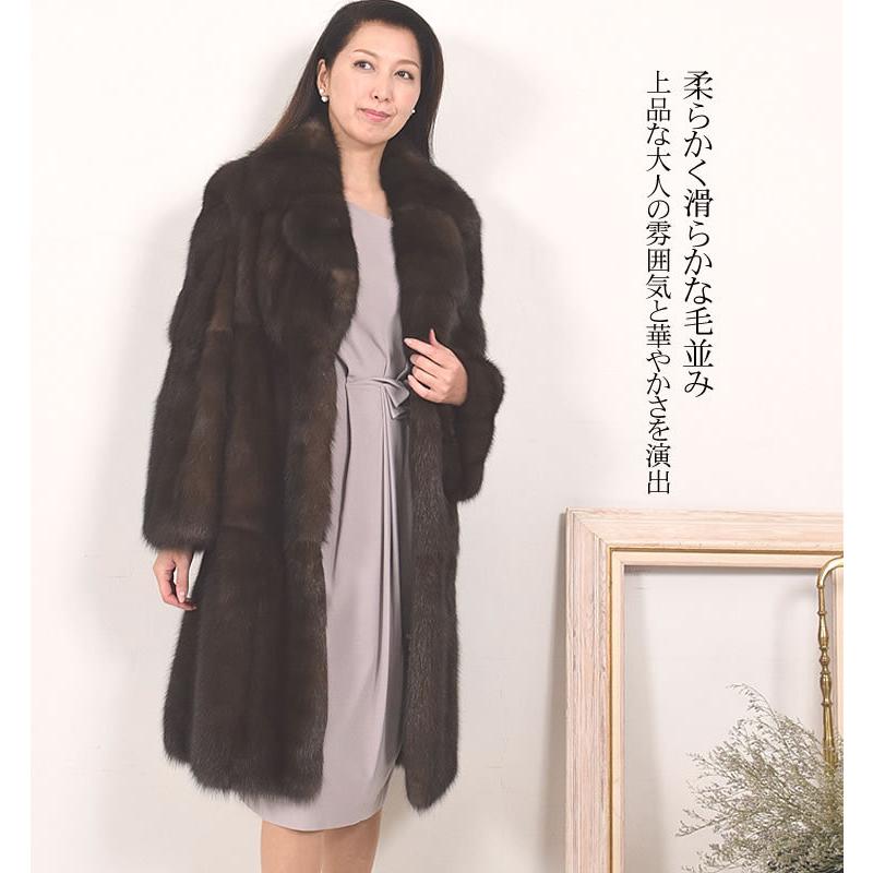 ロシアン セーブル ファーム ロング コート毛皮 ファー リアル ロシアン セーブル ファーム ロング コート毛皮 ファー リアル