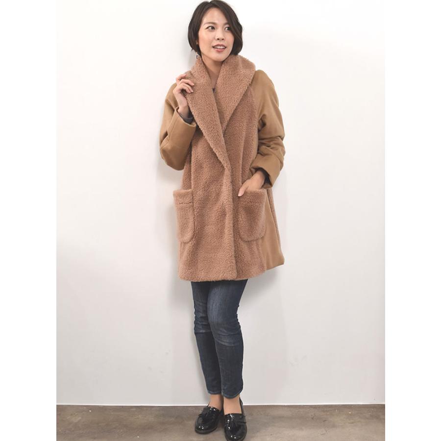 Merfirge 爆買 ウール 100% ボア ショール カラー コートカシミヤ混