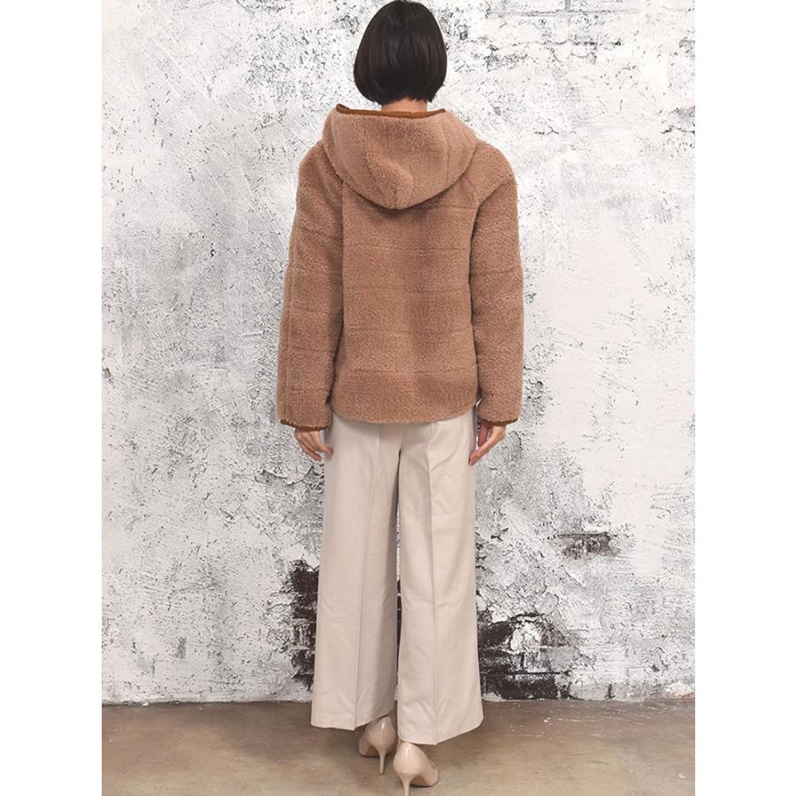 Merfirge ウール 100% ボア ジャケット ウールジャケット フード