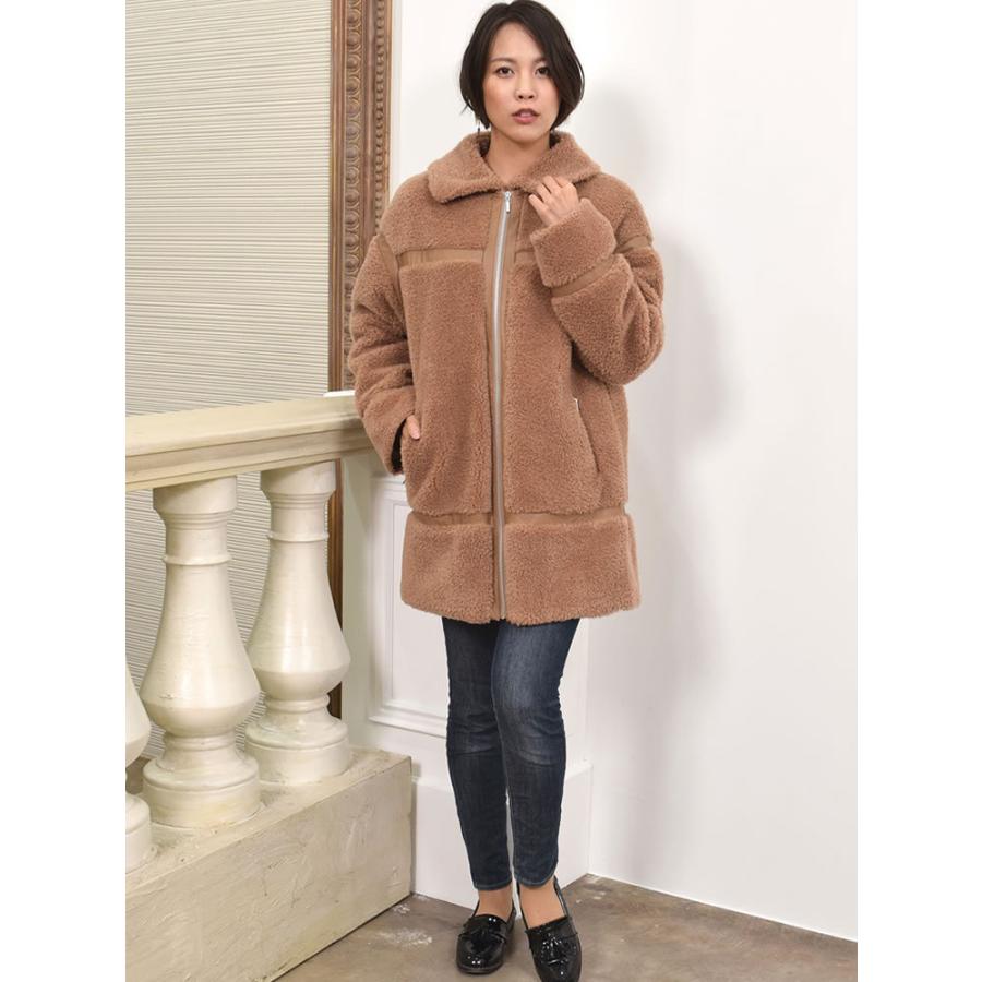 Merfirge ウール 100% ボア ハーフコート ウールコート ジャケット