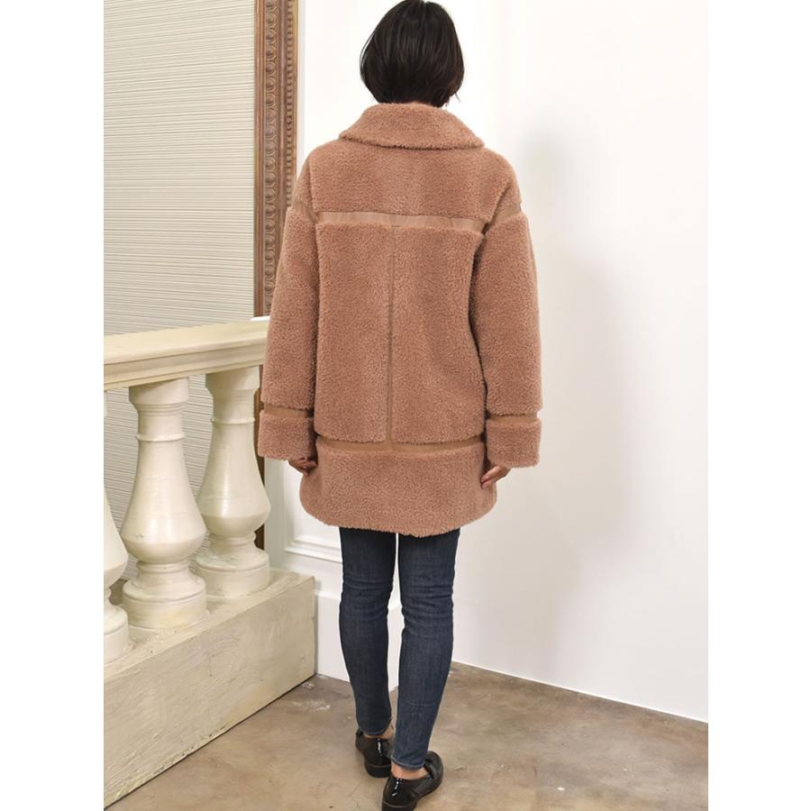 Merfirge ウール 100% ボア ハーフコート ウールコート ジャケット