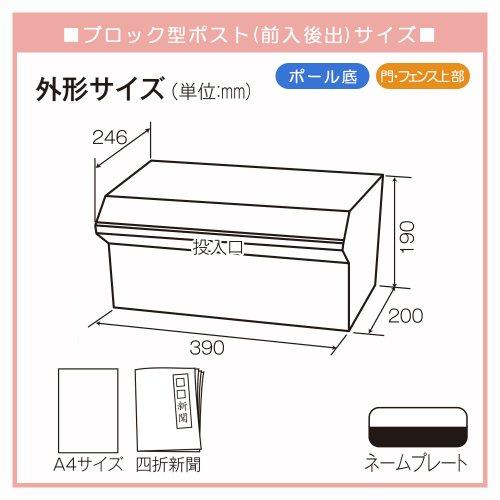 【未着用品】 ケイジーワイ工業 KGY サントミ ブロックポスト F-450 前入後出