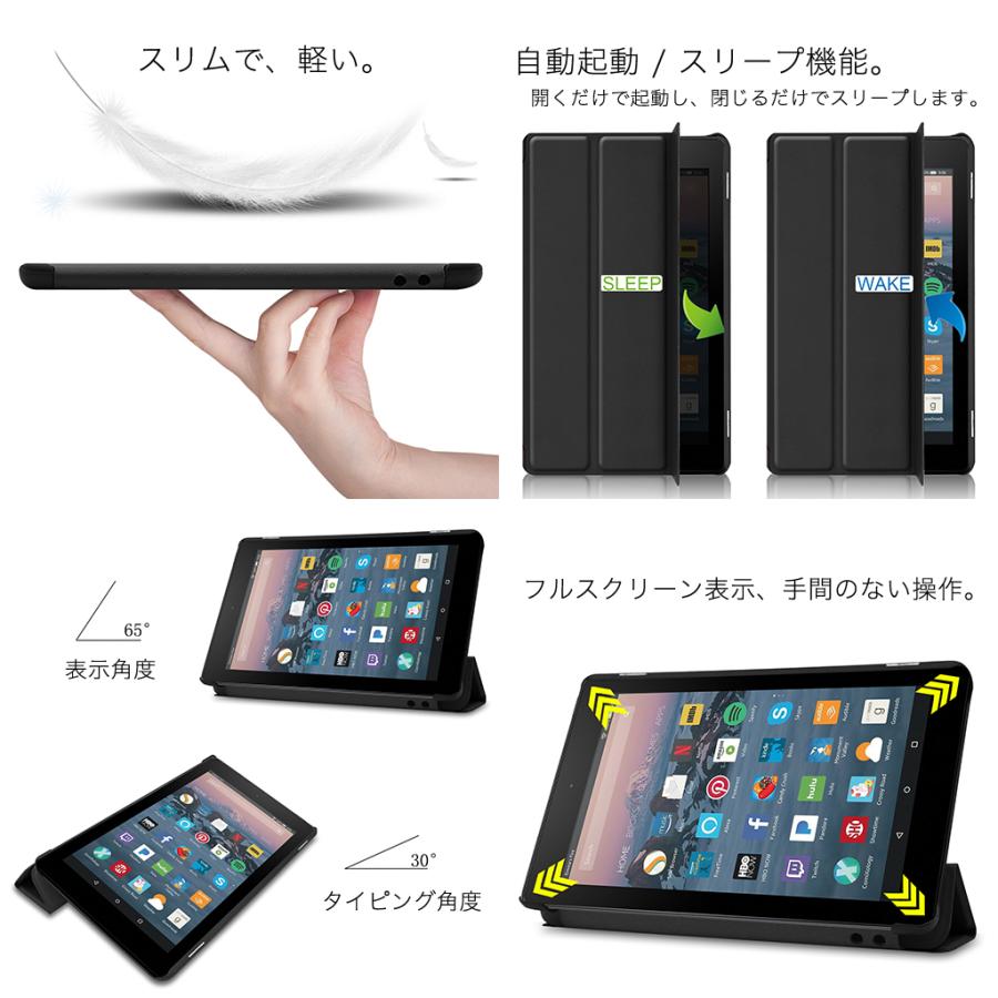 送料無料 Amazon Fire 7 (2019モデル適用)スタンド機能三つ折　カバー　薄型　軽量型　スタンド機能｜hayashistore｜02