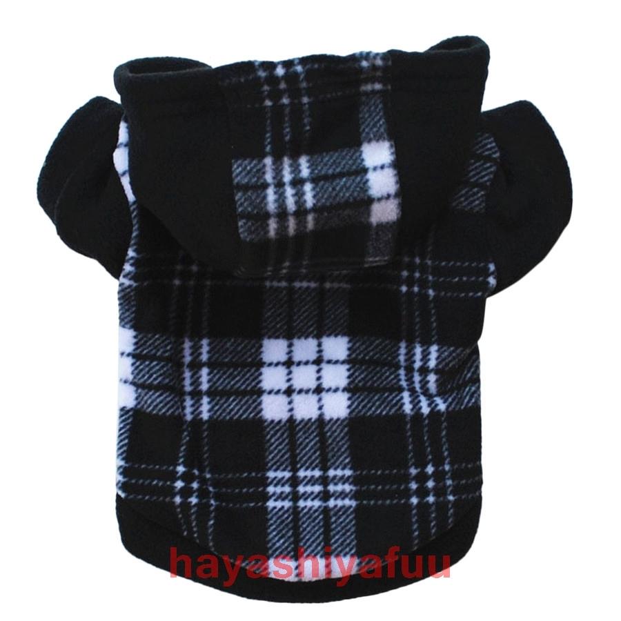 ドッグウェア犬服ペット服ペット用品犬用パーカ半袖フード付きチェック柄フリースあったかい防寒かわいいおしゃれ小型犬中型犬 50 Off