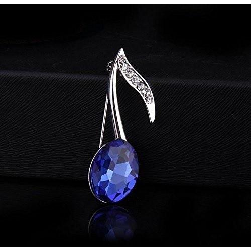 送料無料 ブローチ レディース 音符 型 シルバー ブルー 入園式 卒業式