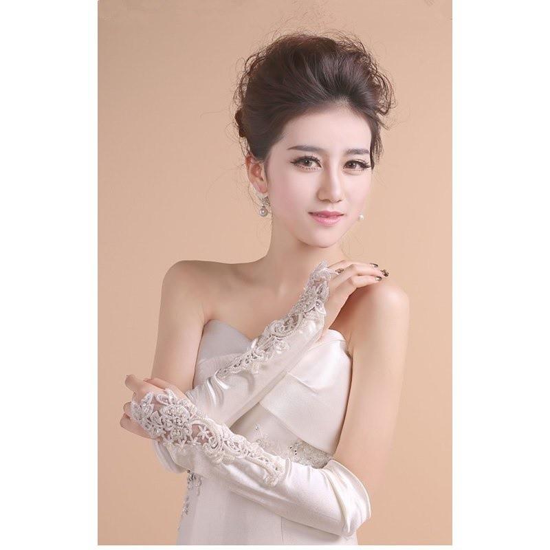 送料無料 ウエディング グローブ ロング フィンガーレス 花嫁 手袋