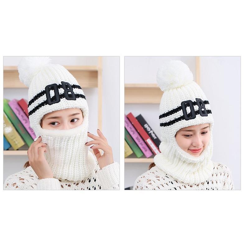 ニット帽 目出し帽 フェイスマスク 裏起毛 レディース 女子ニットキャップ 女性用スキー帽子 耳カバー かぶり方３way Sd 0324 小林shop 通販 Yahoo ショッピング