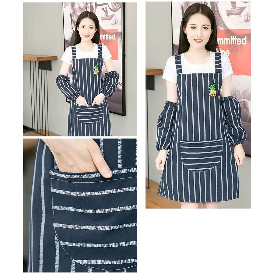 レディース エプロン 大きめなポケット付き 防水裏生地 二重構造