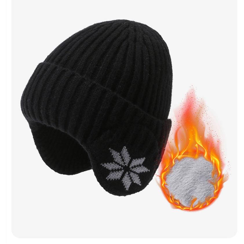 ニット帽 耳当て 裏起毛 男女通用 フリーサイズ 耳あてキャップ ワン