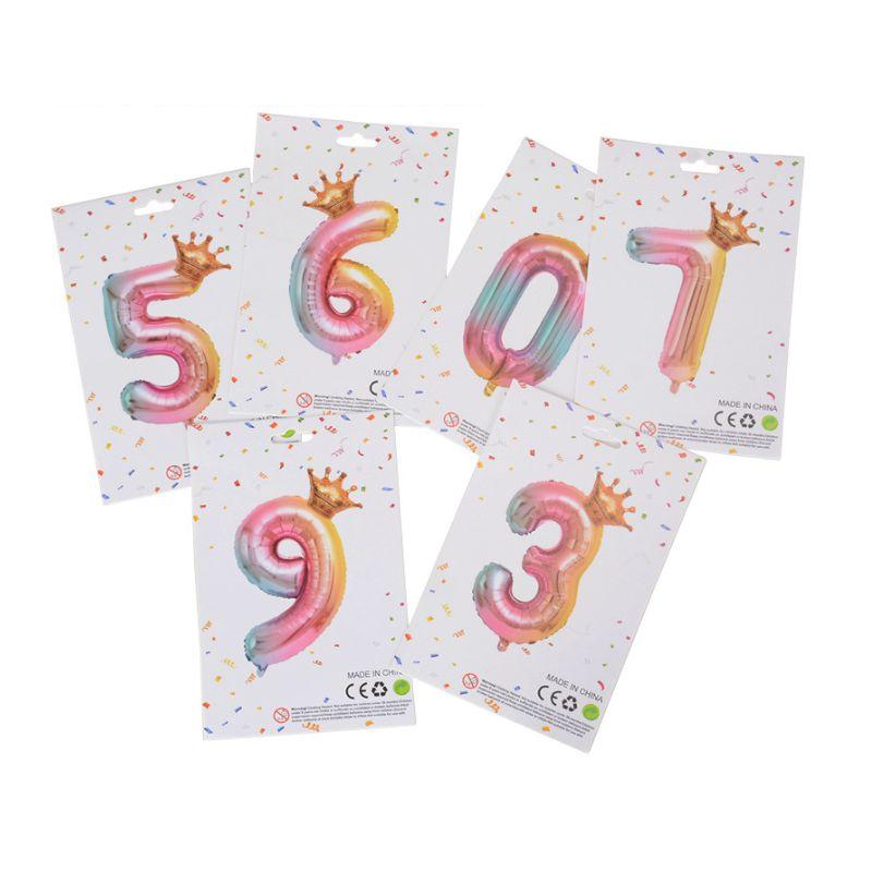 バルーン アルミ風船 数字 ピンク ゴールド 王冠 お誕生日 記念