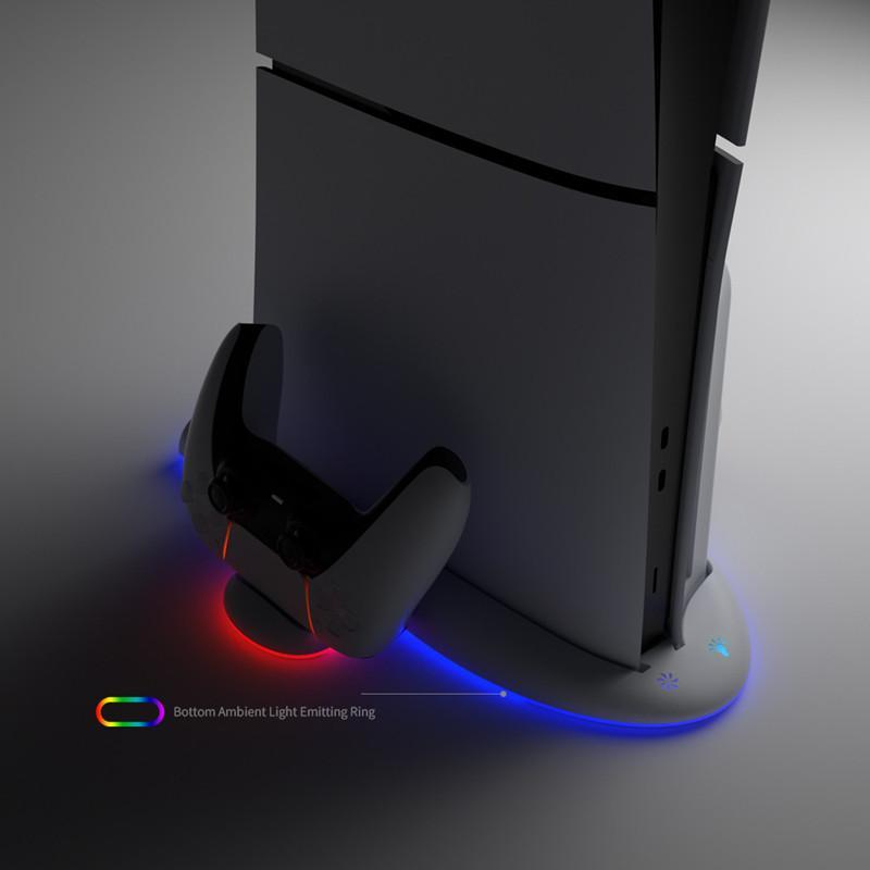 PS5 Slim用 スタンド 縦置き RGB コントローラー 充電スタンド 