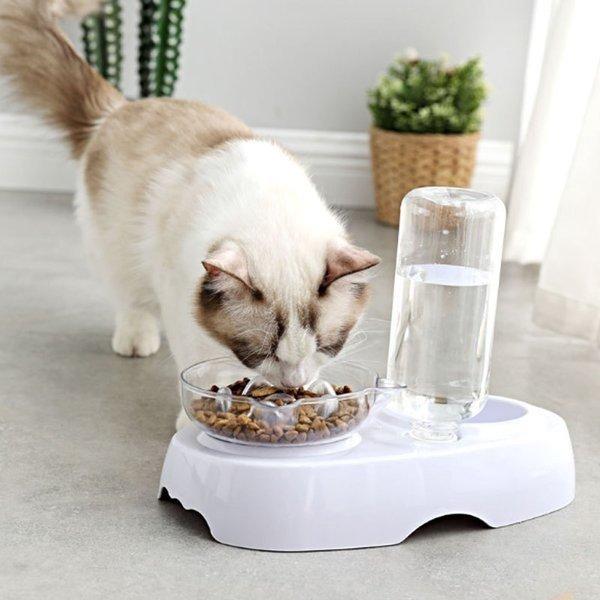 翌日発送可能 ペット給餌器 早食い防止 猫 犬 自動給水器 フードボウル 透明 餌入れ 自動水飲 自動補給 給水タンク Materialworldblog Com