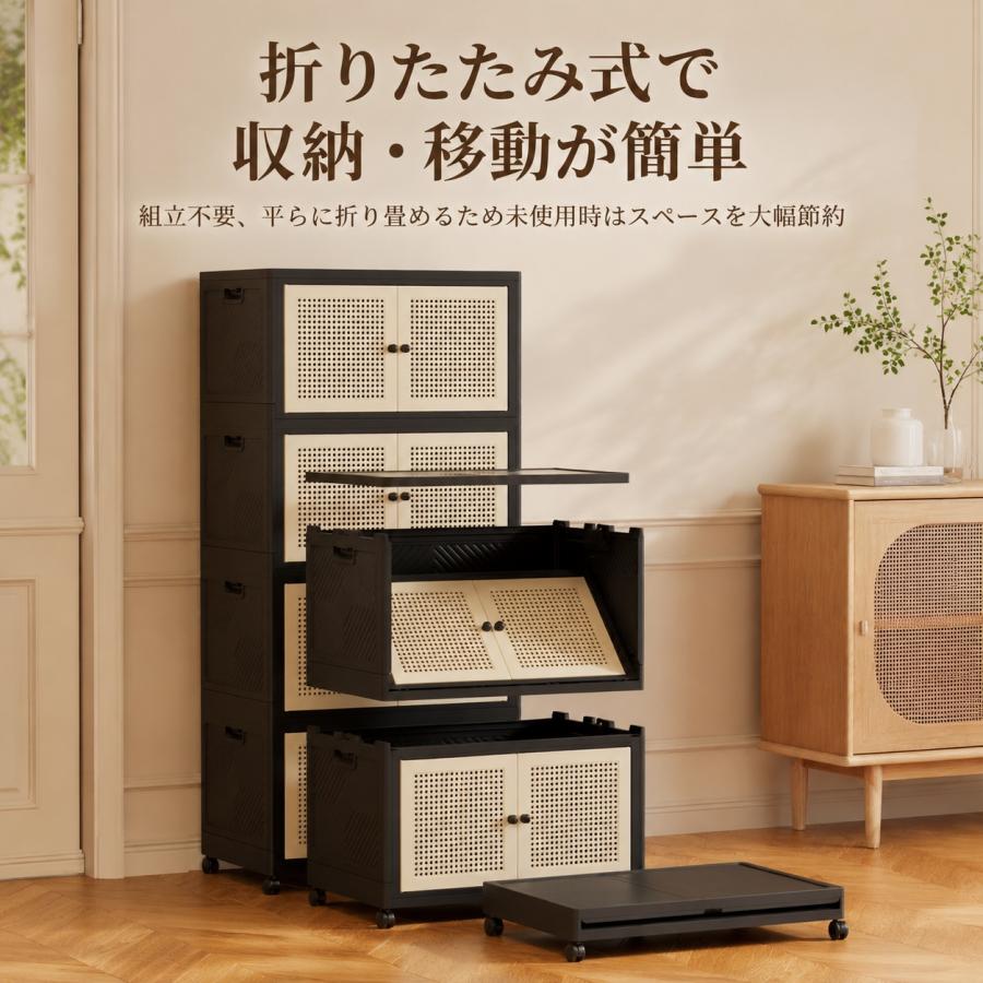 収納ボックス キャスター付き 組立簡単 メッシュ扉 組立式収納