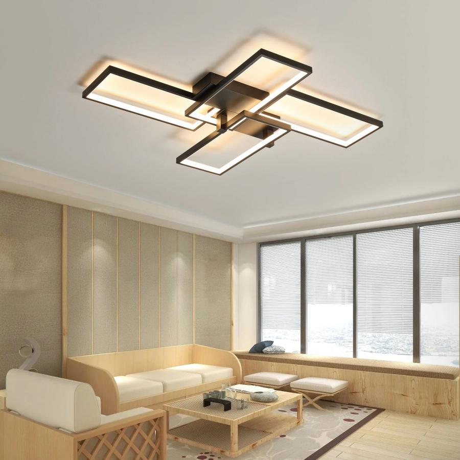 【組立必要】シーリングライト おしゃれ 北欧 LED 調光調色 リモコン操作 モダン 間接照明 省エネ 天井照明 6畳~18畳 四角 工事不要 スマホ 明るい 照明器具_18
