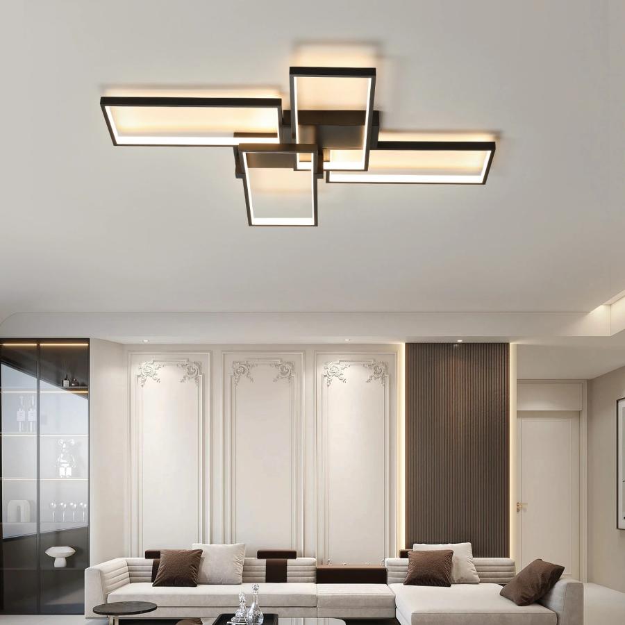 【組立必要】シーリングライト おしゃれ 北欧 LED 調光調色 リモコン操作 モダン 間接照明 省エネ 天井照明 6畳~18畳 四角 工事不要 スマホ 明るい 照明器具_20
