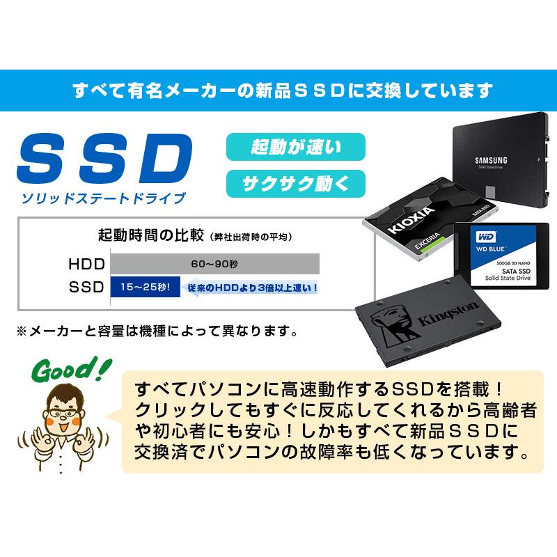 富山の中古パソコン ノートパソコン NEC VersaPro VK25LX-M 第4世代Core i3 新品SSD240GB メモリ4GB 15.6型液晶 HDMI USB3.0 Office HN-0146｜hayazo-shop｜04