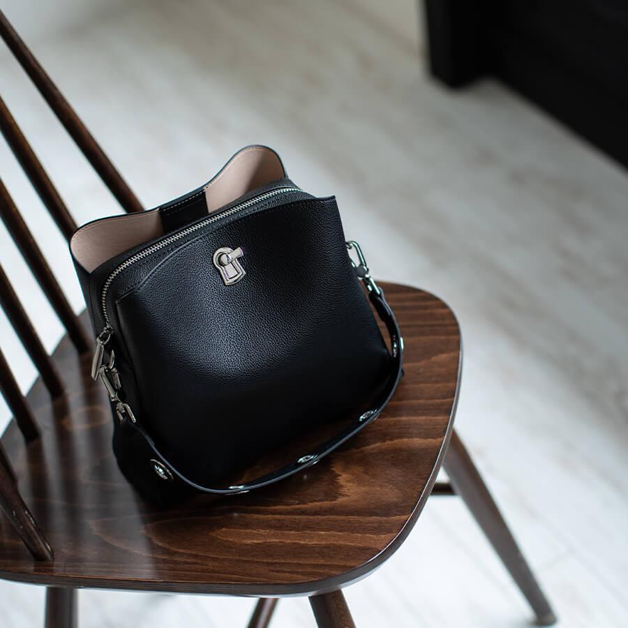 ワックス牛革ショルダーバッグ・ハンドバッグ・斜め掛け 2WAY Cow