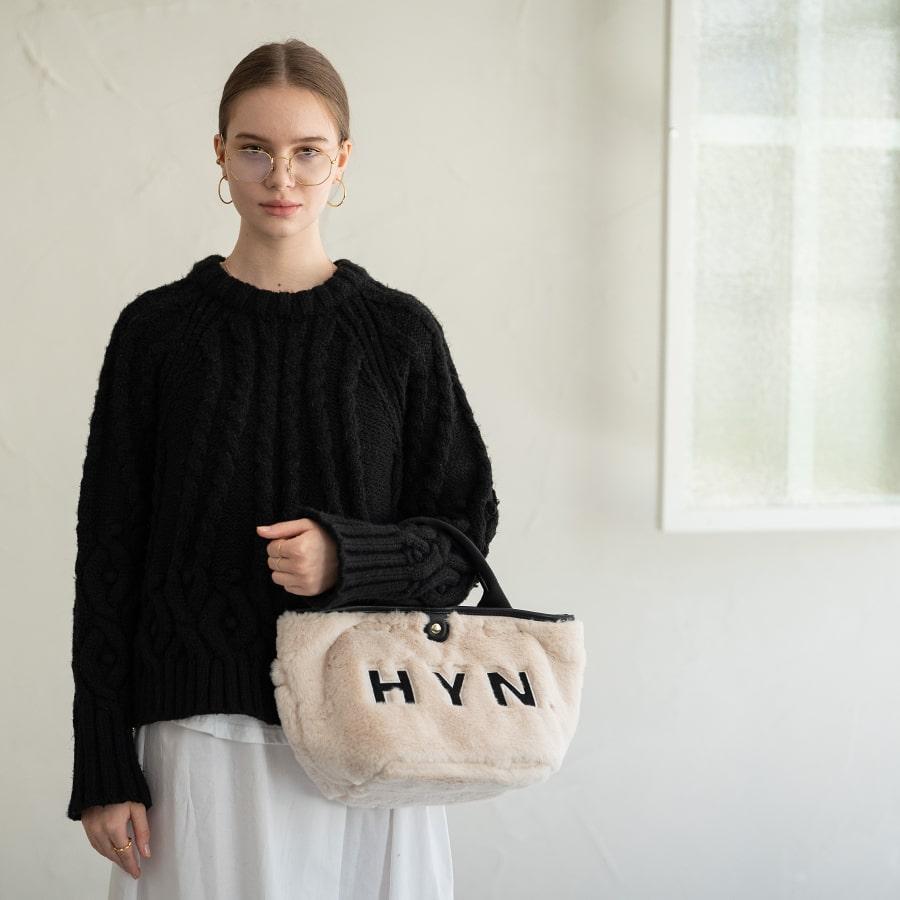 HAYNI（ヘイニ） 爆買 トートバッグ レディース ボア ロゴ トート