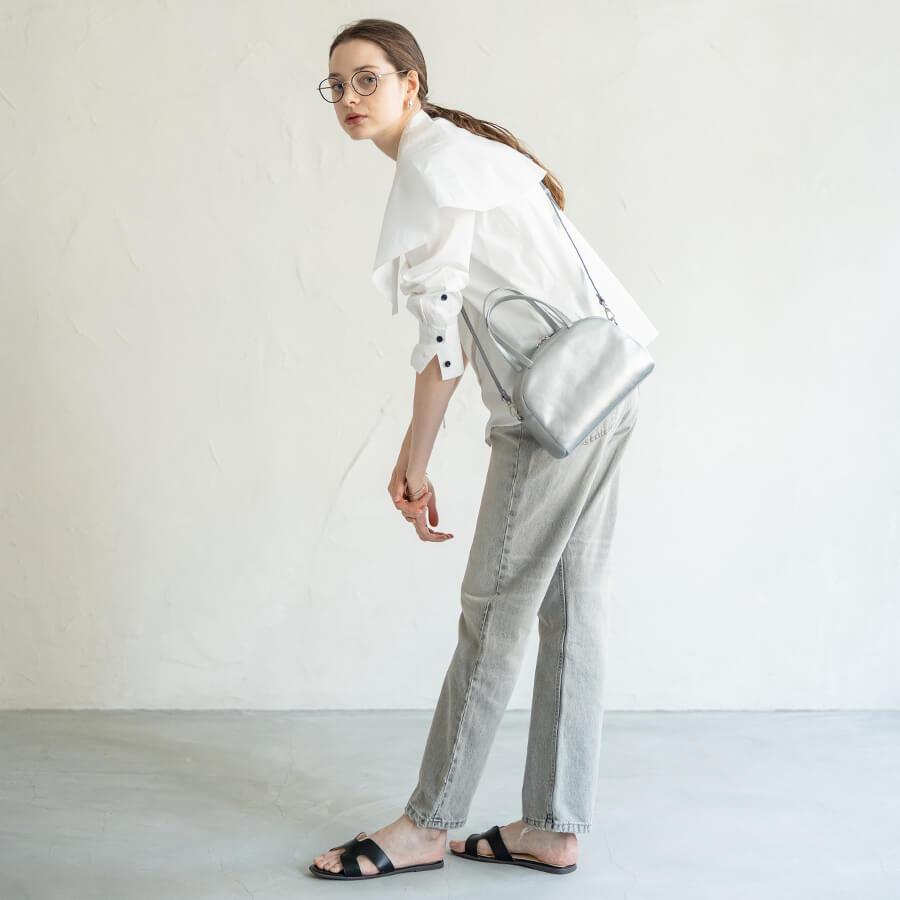 本革 ボストンバッグ ショルダーバッグ 2way 日本製「Emmel エメル」レディース ハンドバッグ シルバー 黒 大人 可愛い 軽量 ブランド HAYNI ヘイニ | HAYNI | 13