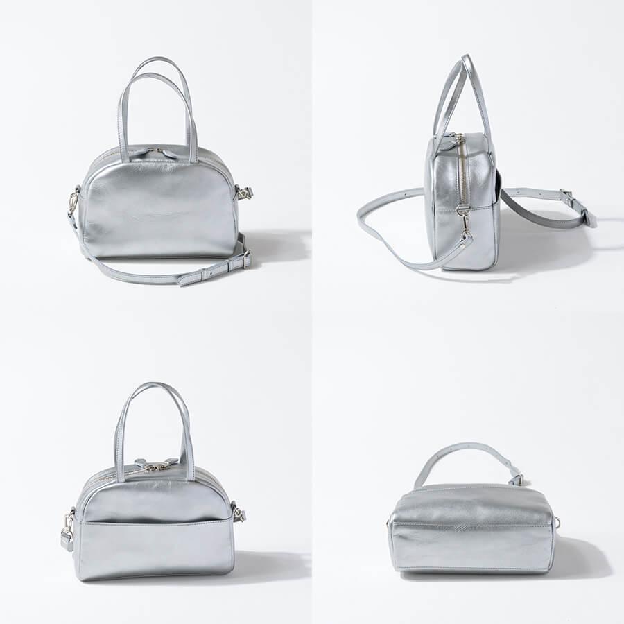 本革 ボストンバッグ ショルダーバッグ 2way 日本製「Emmel エメル」レディース ハンドバッグ シルバー 黒 大人 可愛い 軽量 ブランド HAYNI ヘイニ | HAYNI | 08