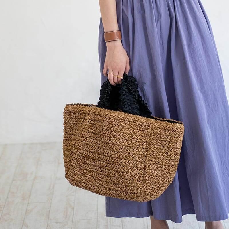 HAYNI（ヘイニ） 爆買 かごバッグ フリル かご トートバッグ カゴ