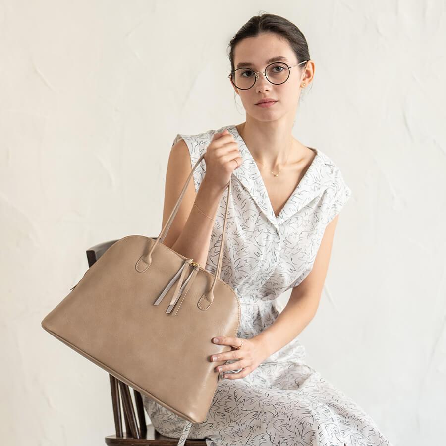 ＼在庫限り／トートバッグ レディース ボストンバッグ「Tideway×HAYNI HONE ホーネ Lサイズ」本革 革 軽量 コラボ ライトレザーボストン ヘイニ | TIDEWAY | 20