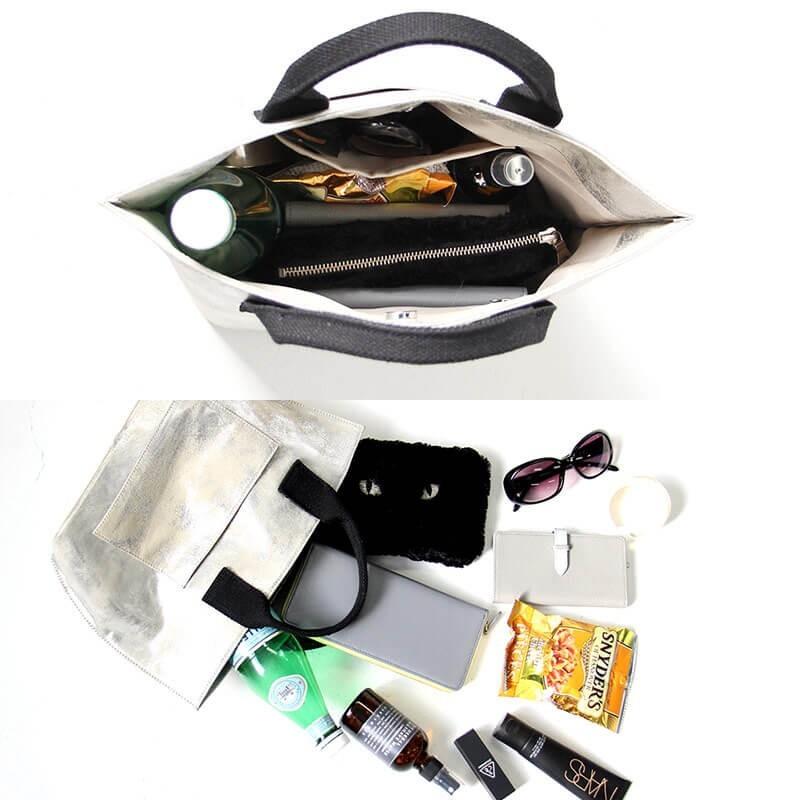 トートバッグ レディース 小さめ 舟形 メタリック 銀箔 豚革 スエード ヘイニ 送料無料 シルバー Lihi リヒ Lihi バッグミュージアム Hayni 通販 Yahoo ショッピング