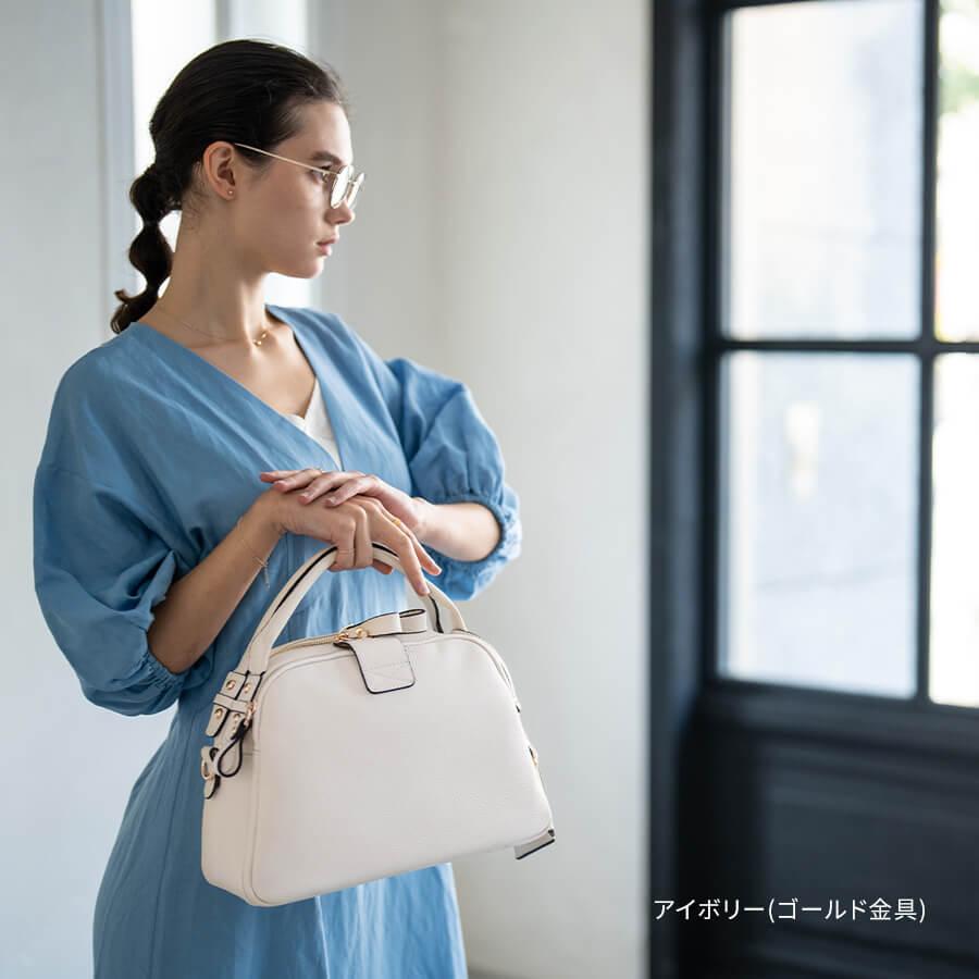極美品 story ラーナボストン 2wayバッグ アイボリー ベージュ系 ミアン MIAN PIERIS / 2wayミニボストンバッグ （ベージュ） -靴