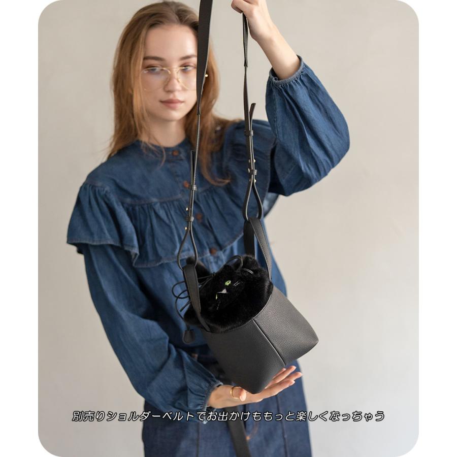 HAYNI（ヘイニ） 爆買 本革 ねこモチーフ ハンドバッグ「Minetcuir