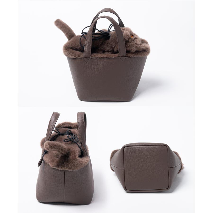 HAYNI猫バッグ HAYNI（ヘイニ） 本革 ねこモチーフ ハンドバッグ「Minetcuir ミネット