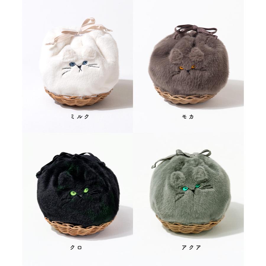 HAYNI ねこバック　ブラックファー 楽天市場】AIM医学研究支援PJ実施中｜ ねこモチーフ かごバッグ