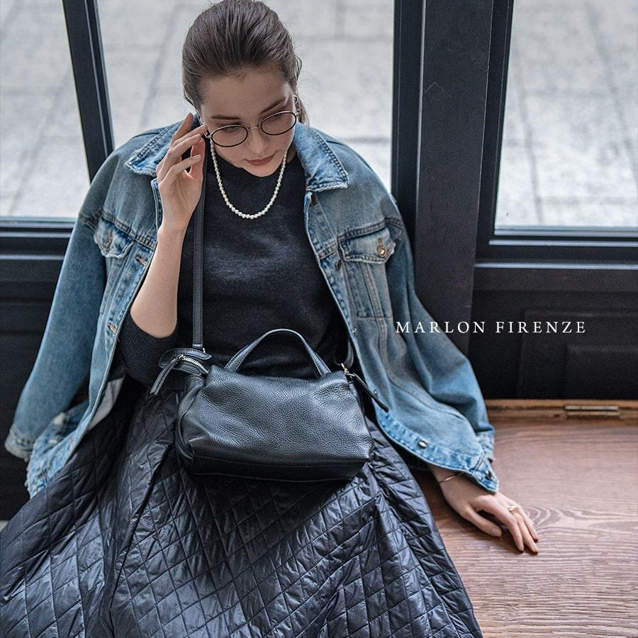 「MARLON FIRENZE マーロン フィレンツェ ミニジャスミン」マルロン 本革 レディース 2way ショルダーバッグ ハンドバッグ MARLON FIRENZE マーロン フィレンツェ ミニジャスミン
