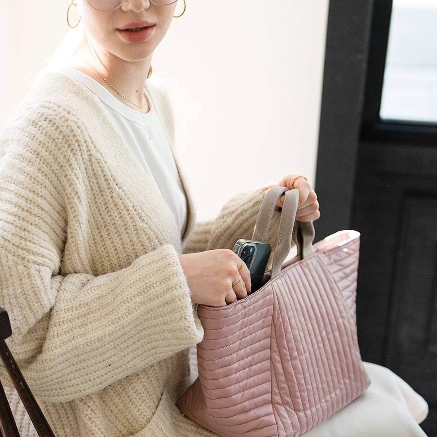 【未使用】HAYNI(ヘイニ) ハンド/トートバッグ　モカ HAYNI（ヘイニ） トートバッグ レディース 軽量 キルティング 軽い