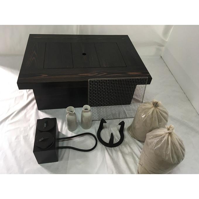 昭和レトロ 囲炉裏 座卓 引き出し付き 灰付き 五徳付き 火箸付き 灰