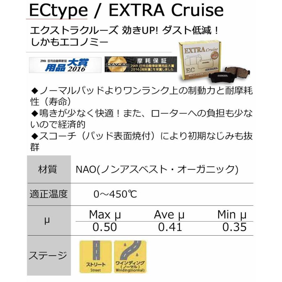 ホンダ フリード (GB5/GB6)H28/09~ ブレーキパッド フロント用 ECタイプ ディクセル 331336｜hazaway-shop｜02