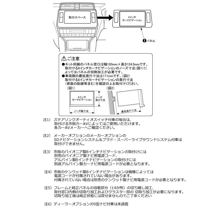 トヨタ ランドクルーザープラド H29 9から 8インチナビ取付キット パネル Tbx Y023 Tbx Y023 パネル王国 通販 Yahoo ショッピング