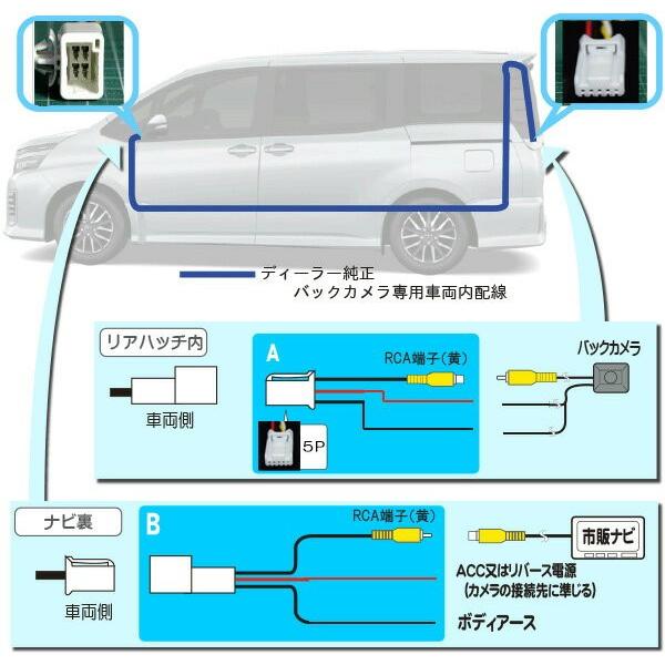 ハリアー 60系 / ヴェルファイア アルファード 30系用 バックカメラ用に準備された車両内配線を利用してバックカメラをナビに接続出来るカメラ用配線 TR-114｜hazaway-shop｜02