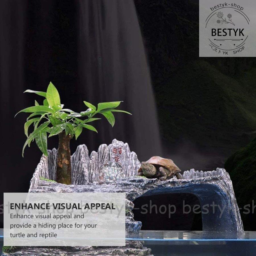 爬虫類 亀 水槽 new 水槽用飾り 隠れ家 アクアリウムかめ 樹脂 天然の岩を模しの画像