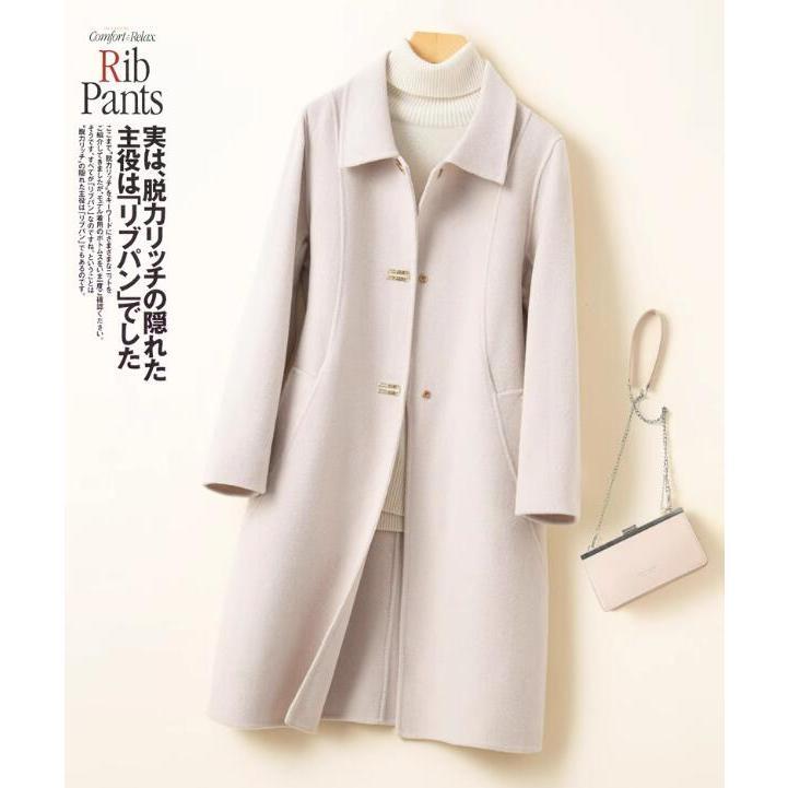 ウールコートレディースロング丈チェスターコート40代50代30代メルトン