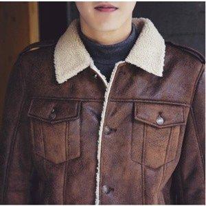 セーム革ジャケット ショート丈 コート ジャンパー メンズファション 