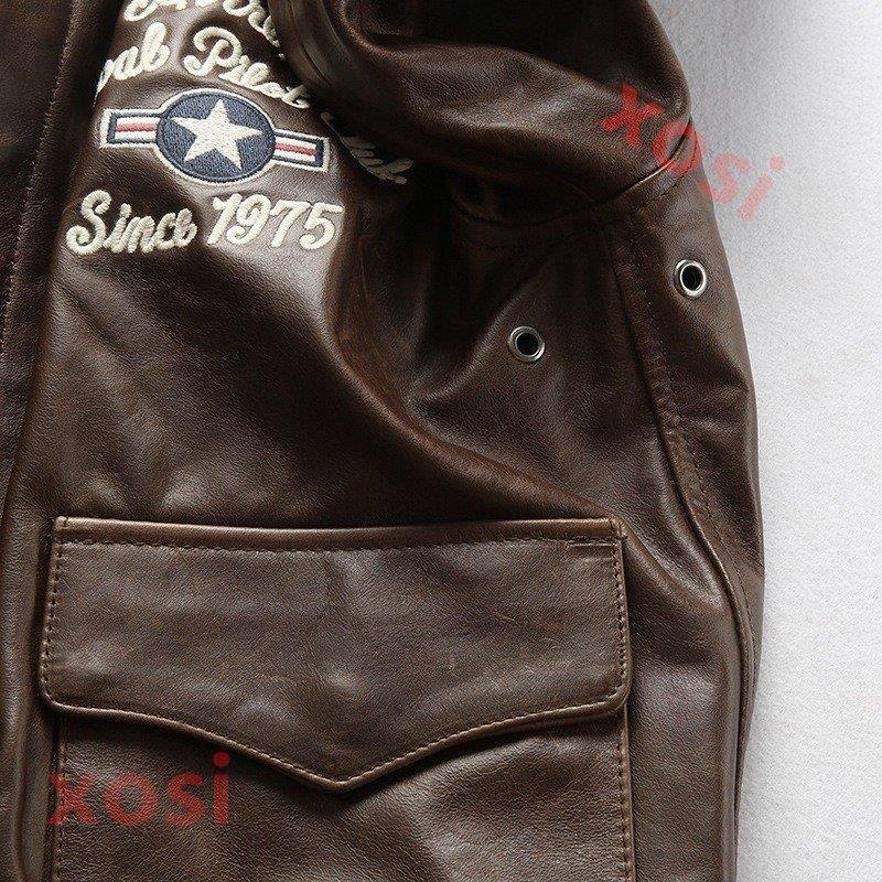 バイクジャケット　A2フライトジャケット　ライダース　ジャケット　　レザー　革ジャン　メンズ ミリタリージャケットの画像