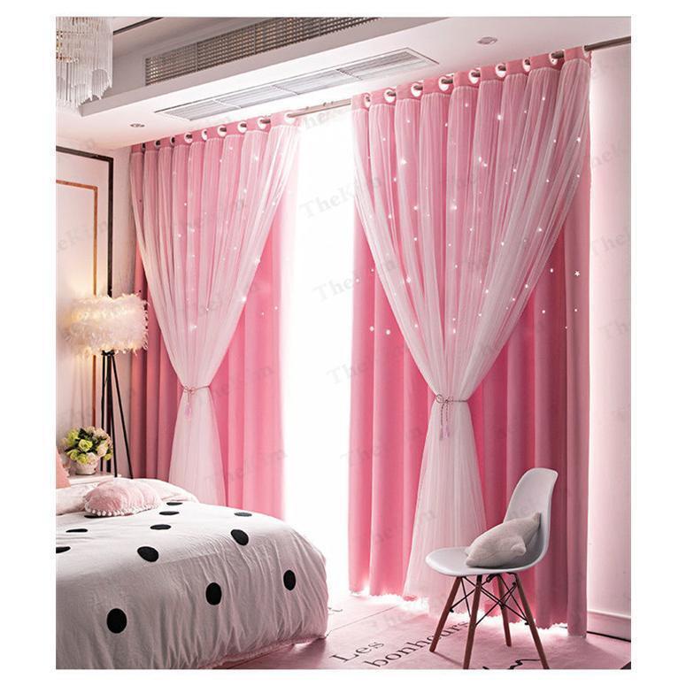 遮光カーテン 姫系 カーテン レース グラデーション 一体型 おしゃれ