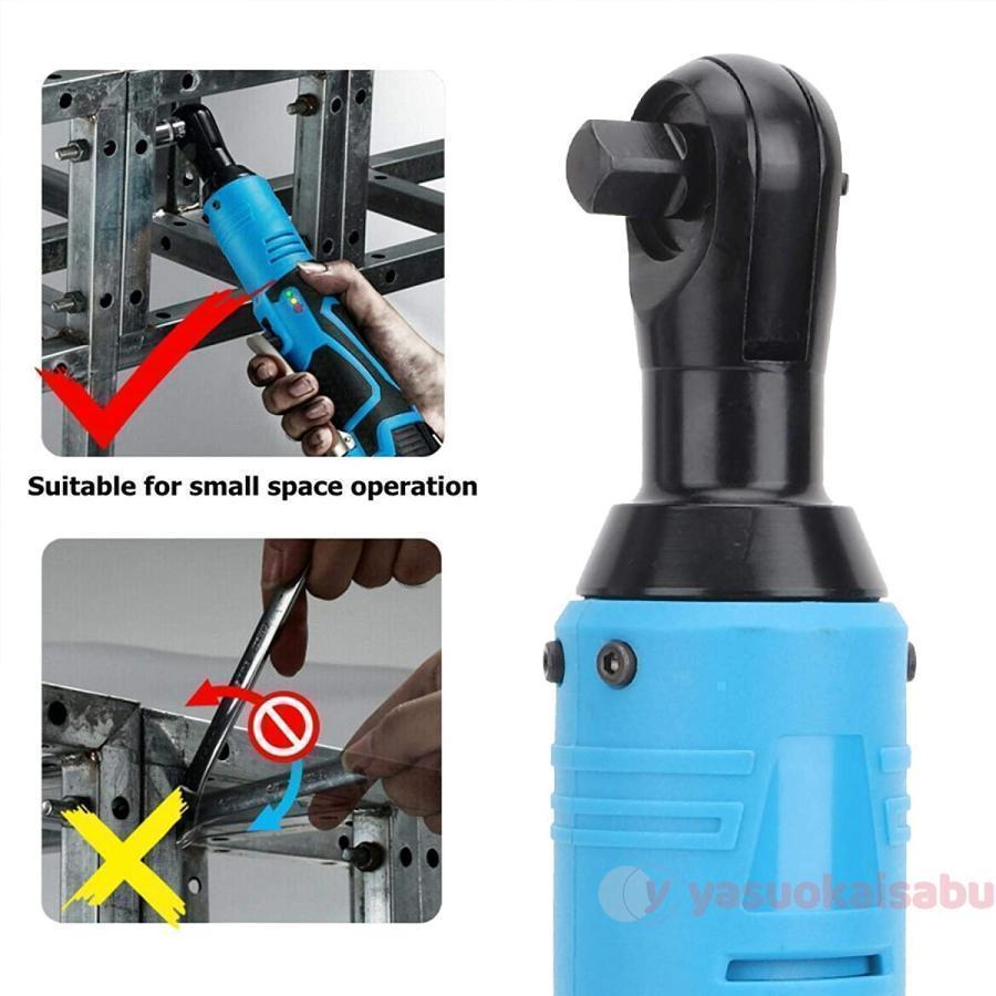 充電式&コードレス ラチェットレンチセット 電動 90°直角電動レンチ コードレス電動ラチェットレンチツールキット