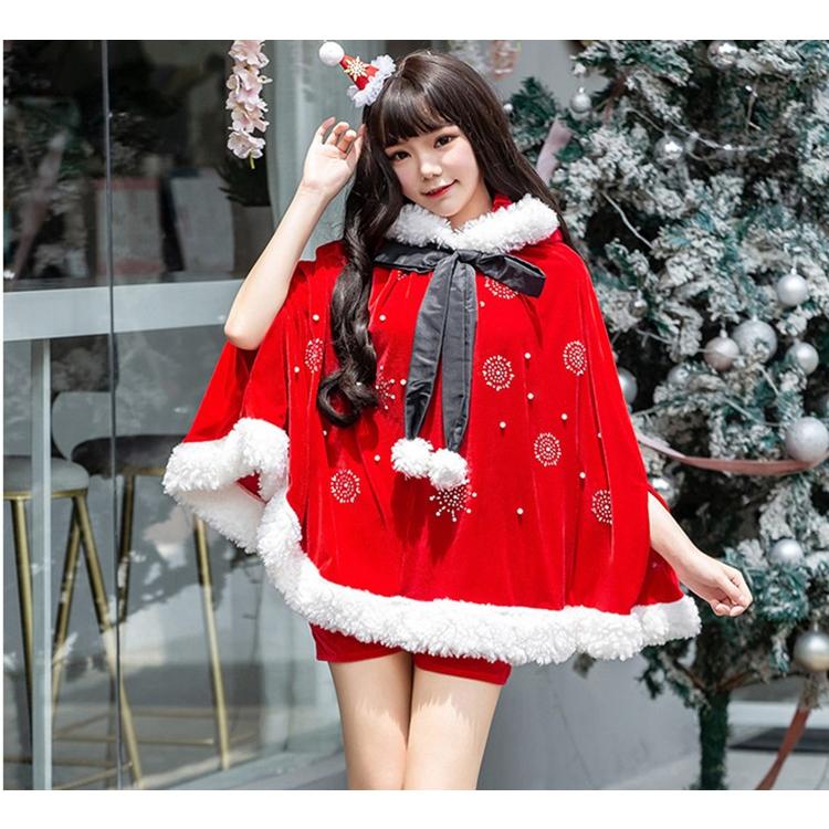 クリスマス 衣装 3点セット サンタ マント サンタクロース衣装 パーティードレス レディース サンタ服 仮装 コスチューム パンツ付き 髪飾り付き Cle Homie Baseヤフー店 通販 Yahoo ショッピング