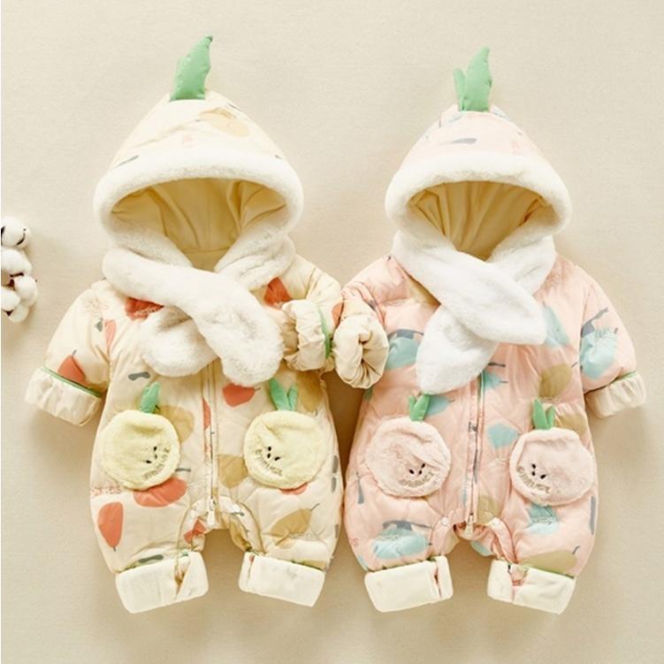 長袖 ロンパース つなぎ 冬 防寒 新生児 幼児 かわいい カバーオール 女の子 ジャンプスーツ ベビー服 赤ちゃん 百日祝い 出産祝い 防寒着 帽子付き Cl0917f Homie Baseヤフー店 通販 Yahoo ショッピング