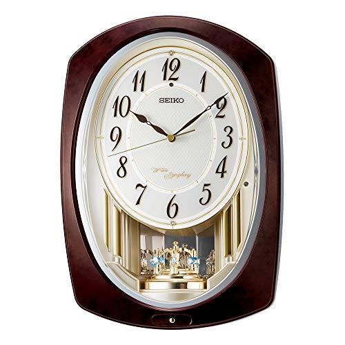 小物などお買い得な福袋 セイコークロック AM265B 366×254×84mm 濃茶マーブル アナログ 電波 掛時計 掛け時計、壁掛け時計