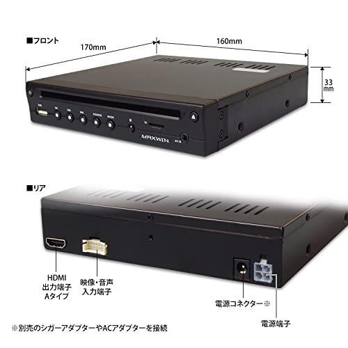 DVDプレーヤー 車載 DVDプレイヤー ハーフDIN 1/2din 薄型 HDMI コンパクト 車載用 CPRM USB SD AUX対応 CPRM